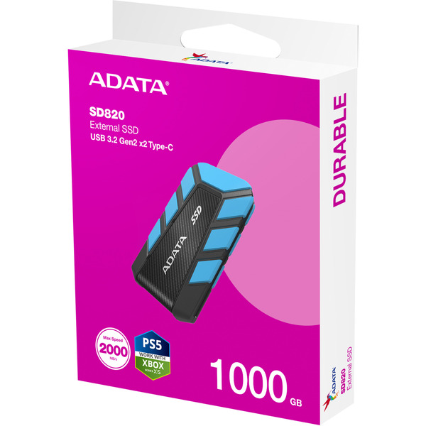 ADATA External SSD SD820 1 TB, Externe SSD (schwarz/blau, USB-C 3.2 Gen 2 (10 Gbit/s)) - Bild 7