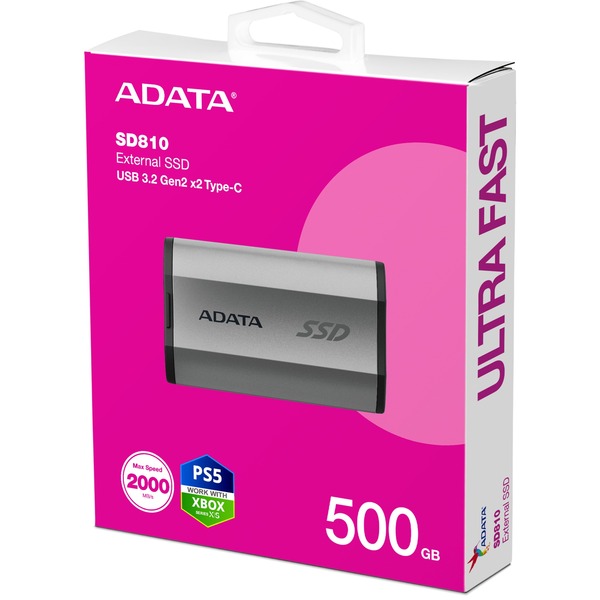 ADATA SD810 500 GB, Externe SSD (silber, USB-C 3.2 Gen 2x2 (20 Gbit/s)) - Bild 6