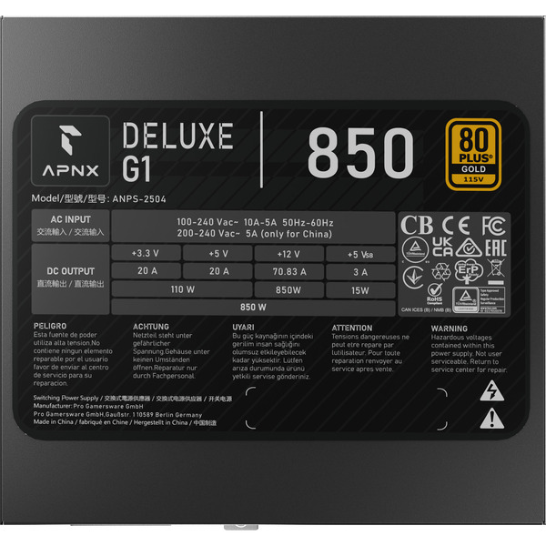 APNX DELUXE G1 850, PC-Netzteil - Bild 5