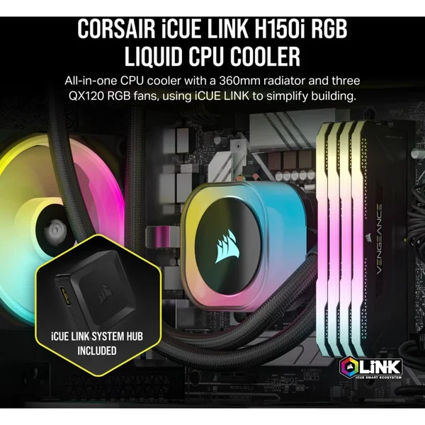 Corsair iCUE LINK H150i RGB Generalüberholt, Wasserkühlung - Bild 2