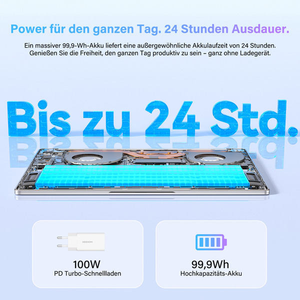 GEEKOM GeekBook M16, Notebook (silber, Intel® Core™ Ultra 9 185H, Intel® Arc™ Graphics, 16 GB LPDDR5, 512 GB (512 GB SSD), Windows 11 Pro) - Bild 7
