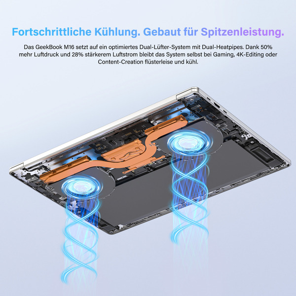 GEEKOM GeekBook M16, Notebook (silber, Intel® Core™ Ultra 9 185H, Intel® Arc™ Graphics, 16 GB LPDDR5, 512 GB (512 GB SSD), Windows 11 Pro) - Bild 9