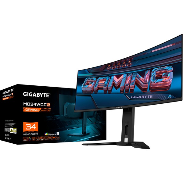 GIGABYTE MO34WQC2, Gaming-Monitor (86.8 cm (34 Zoll), schwarz, WQHD, QD-OLED, Curved, USB-C, 240Hz Panel) - Bild 4