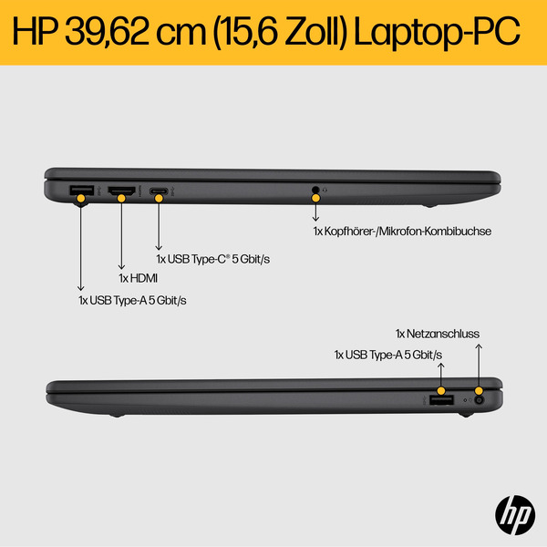 HP 15-fc0065ng, Notebook (schwarz, AMD Ryzen 5 7430U, AMD Radeon Graphics, 32 GB DDR4, 512 GB (512 GB SSD), ohne Betriebssystem) - Bild 13