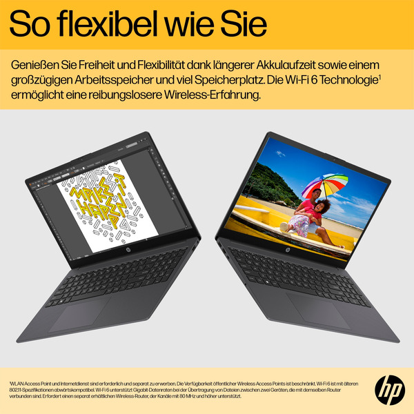 HP 15-fc0065ng, Notebook (schwarz, AMD Ryzen 5 7430U, AMD Radeon Graphics, 32 GB DDR4, 512 GB (512 GB SSD), ohne Betriebssystem) - Bild 6