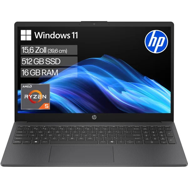 HP 15-fc1255ng, Notebook (schwarz, AMD Ryzen 5 7520U, AMD Radeon 610M, 16 GB LPDDR5, 512 GB (512 GB SSD), Windows 11 Home) - Bild 2