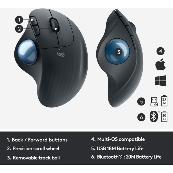 Logitech ERGO M575 for Business, Trackball - Bild 6
