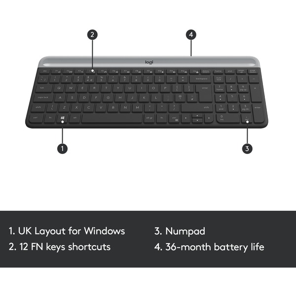 Logitech MK470 Slim Combo, Desktop-Set - Bild 6