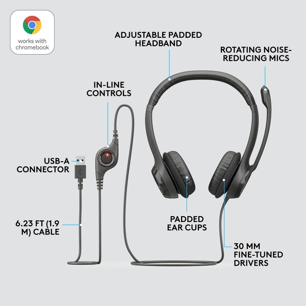 Logitech USB Headset H390 - Bild 6