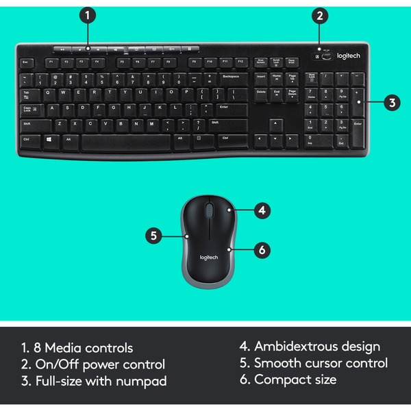 Logitech Wireless Combo MK270, Set - Bild 6
