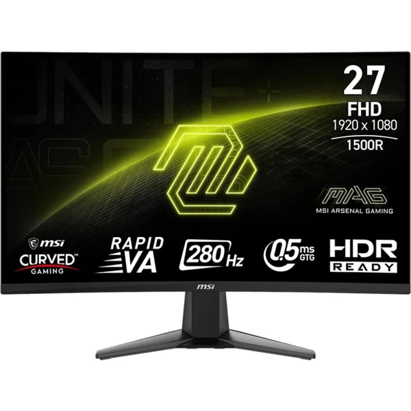 MSI MAG 276CXFDE, Gaming-Monitor (68.6 cm (27 Zoll), schwarz, FullHD, Rapid VA, Curved, HDMI, DP, 280Hz Panel) - Bild 2