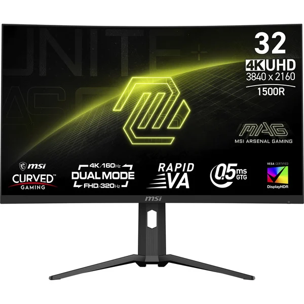 MSI MAG 321CUPDFDE, Gaming-Monitor (80 cm (31.5 Zoll), schwarz, UltraHD/4K, Rapid-VA, Curved, Dual-Mode 160/320 Hz, USB-C, 320Hz Panel) - Bild 3