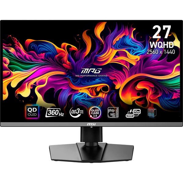 MSI MPG 271QRXDE QD-OLED, Gaming-Monitor (67.3 cm (26.5 Zoll), schwarz, WQHD, QD-OLED, Adaptive-Sync, USB-C, 360Hz Panel) - Bild 2