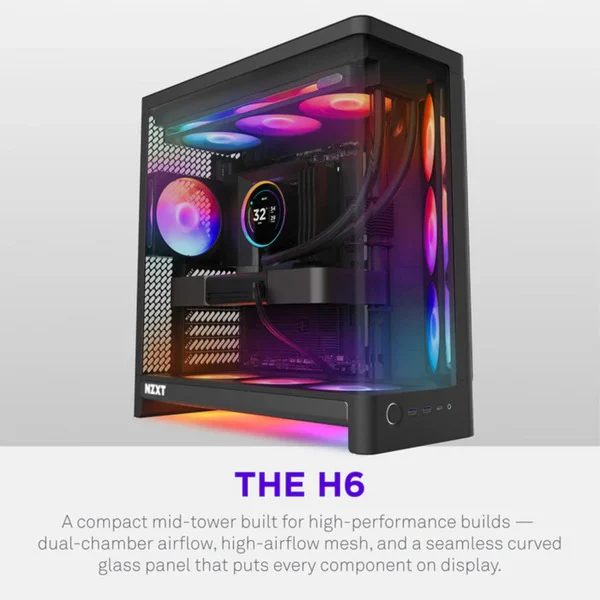 NZXT H6 RGB+ ( 2026 ) All Black, Tower-Gehäuse - Bild 2