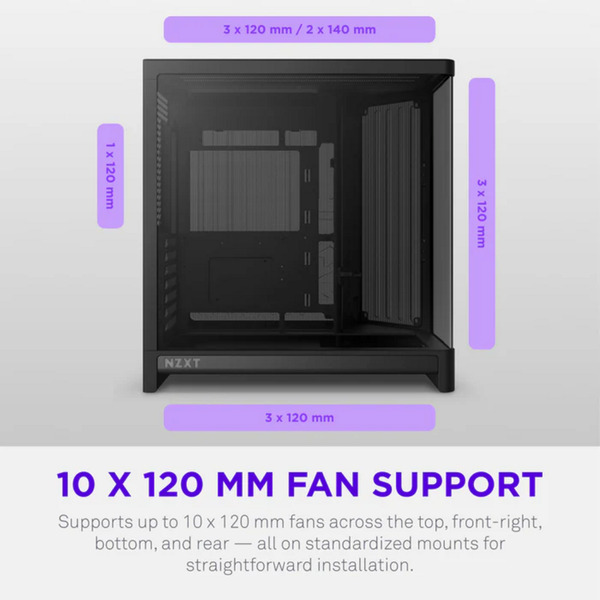 NZXT H6 RGB+ ( 2026 ) All Black, Tower-Gehäuse - Bild 6