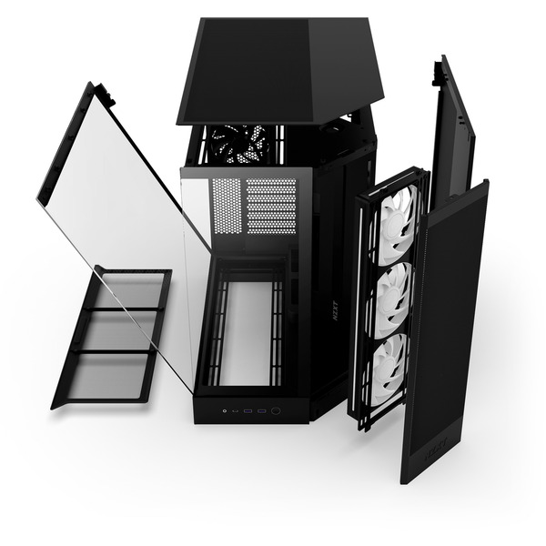 NZXT H9 Flow RGB , Tower-Gehäuse (schwarz (matt), Tempered Glass x 2) - Bild 6