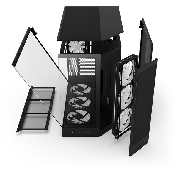 NZXT H9 Flow RGB+ , Tower-Gehäuse (schwarz (matt), Temperd Glass x 2) - Bild 8