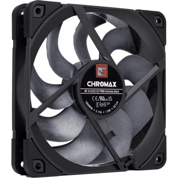 Noctua NF-A12x25 G2 PWM chromax.black, Gehäuselüfter