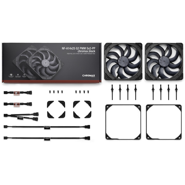 Noctua NF-A14x25 G2 PWM Sx2-PP chromax.black, Gehäuselüfter - Bild 7