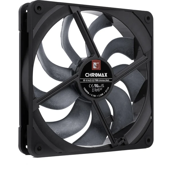 Noctua NF-A14x25 G2 PWM chromax.black, Gehäuselüfter