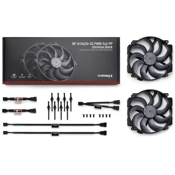 Noctua NF-A14x25r G2 PWM Sx2-PP chromax.black, Gehäuselüfter - Bild 7