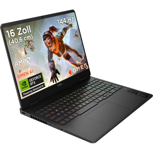 OMEN 16-ap0192ng, Gaming-Notebook (schwarz, AMD Ryzen 9 8940HX, NVIDIA GeForce RTX 5070, 16 GB DDR5, 1 TB (1 TB SSD), ohne Betriebssystem)