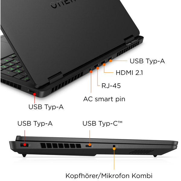 OMEN 16-ap0192ng, Gaming-Notebook (schwarz, AMD Ryzen 9 8940HX, NVIDIA GeForce RTX 5070, 16 GB DDR5, 1 TB (1 TB SSD), ohne Betriebssystem) - Bild 9
