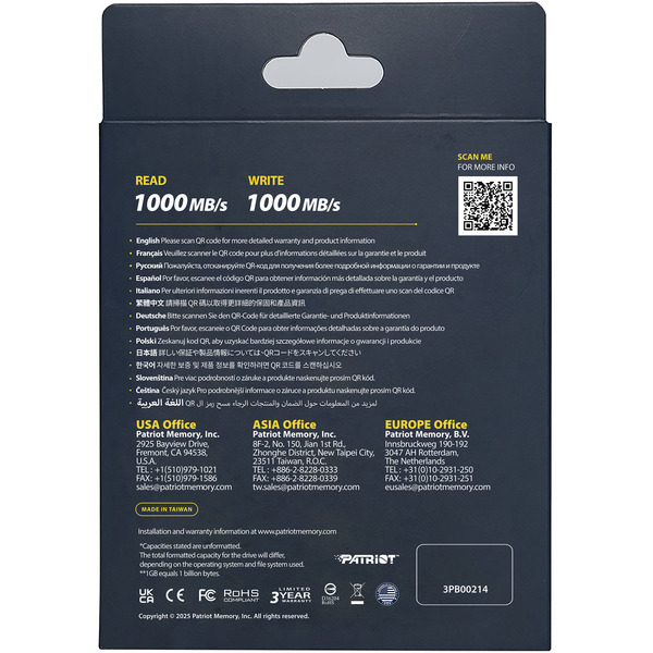 Patriot PDP31 Portable SSD 500 GB, Externe SSD (schwarz/rot, USB-C 3.2 Gen 2 (10 Gbit/s)) - Bild 6