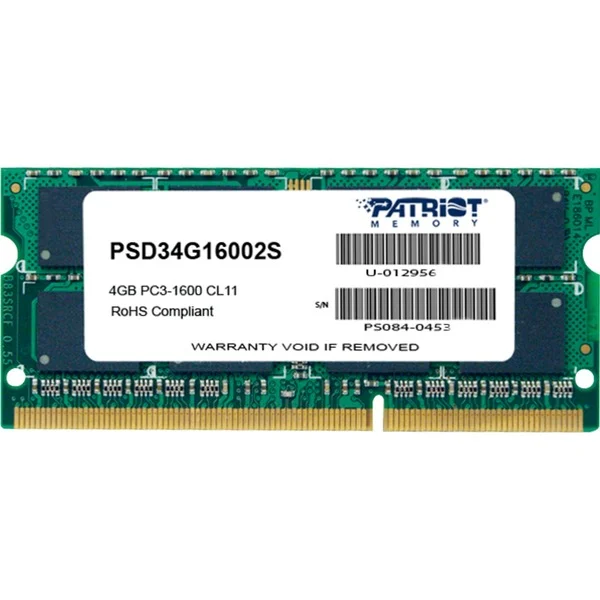 Patriot SO-DIMM 4 GB DDR3-1600 , Arbeitsspeicher