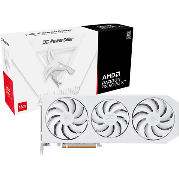 PowerColor Radeon RX 9070 XT Hellhound Spectral White OC, Grafikkarte