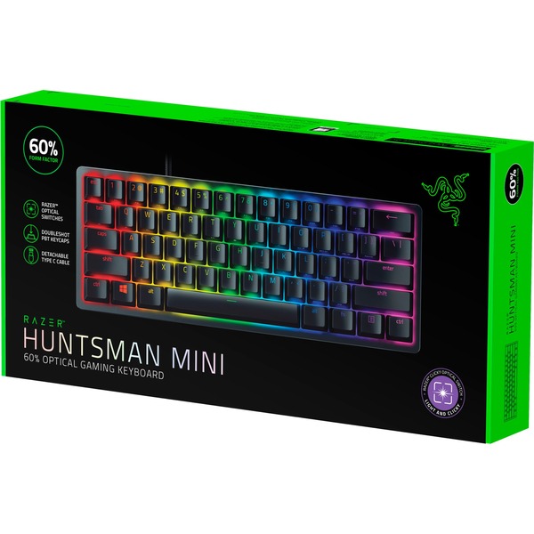Razer Huntsman Mini, Gaming-Tastatur (schwarz, DE-Layout, Razer Clicky Optical (Purple)) - Bild 5