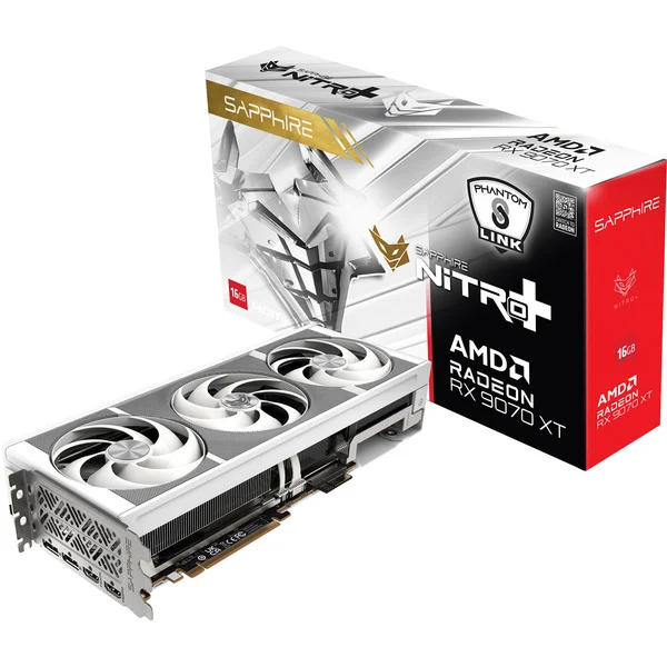 SAPPHIRE Radeon RX 9070 XT Nitro+ Phantom Link Polar OC, Grafikkarte