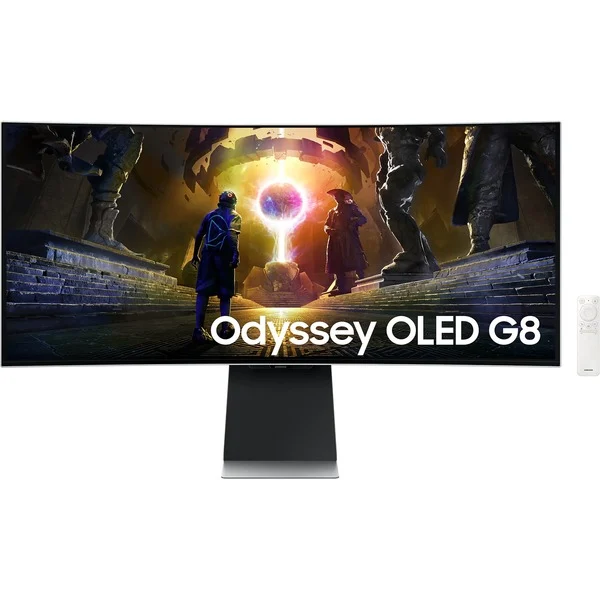 Samsung Odyssey OLED G8 S34DG850SU, Gaming-Monitor (86 cm (34 Zoll), silber, UWQHD, USB-C, Curved, Gaming Hub, 175Hz Panel)