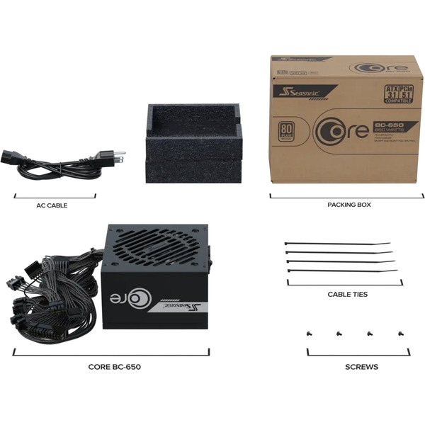 Seasonic CORE BC-650 ATX3.1, PC-Netzteil - Bild 6