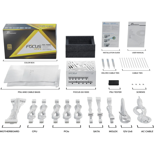 Seasonic FOCUS GX-1000 1000W ATX3.1 White Edition, PC-Netzteil - Bild 10