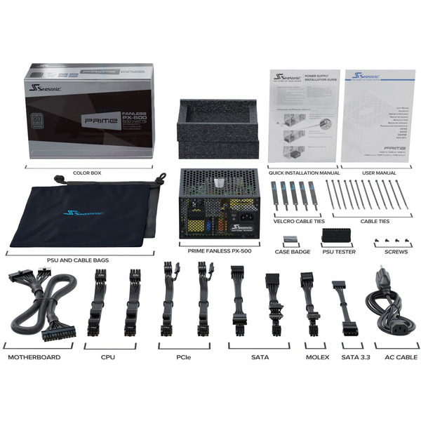 Seasonic PRIME Fanless PX-500 500W, PC-Netzteil - Bild 7