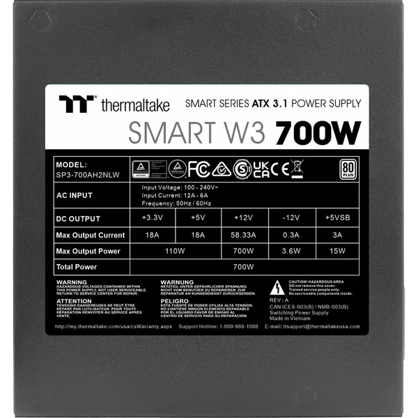 Thermaltake Smart W3 700W, PC-Netzteil - Bild 4