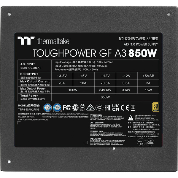 Thermaltake TOUGHPOWER GF A3 Gold 850W - TT Premium Edition, PC-Netzteil - Bild 7