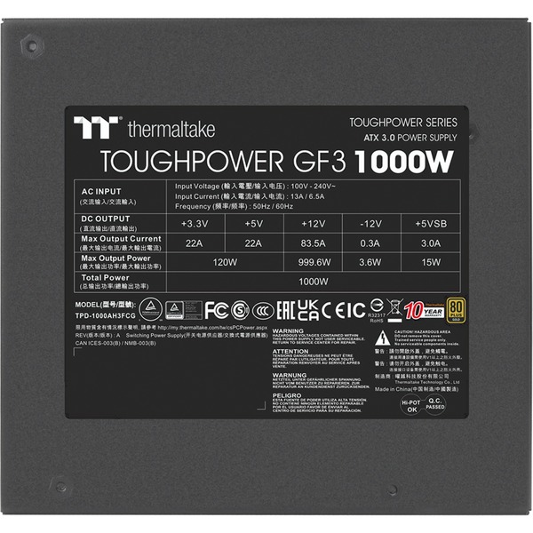 Thermaltake Toughpower GF3 1000W, PC-Netzteil - Bild 4