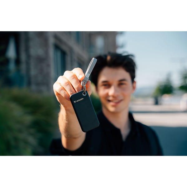 Verbatim Pocket SSD 1 TB, Externe SSD (schwarz/grau, USB-C 3.2 Gen 2 (10 Gbit/s), mit Schlüsselring und Kabelhalter) - Bild 7