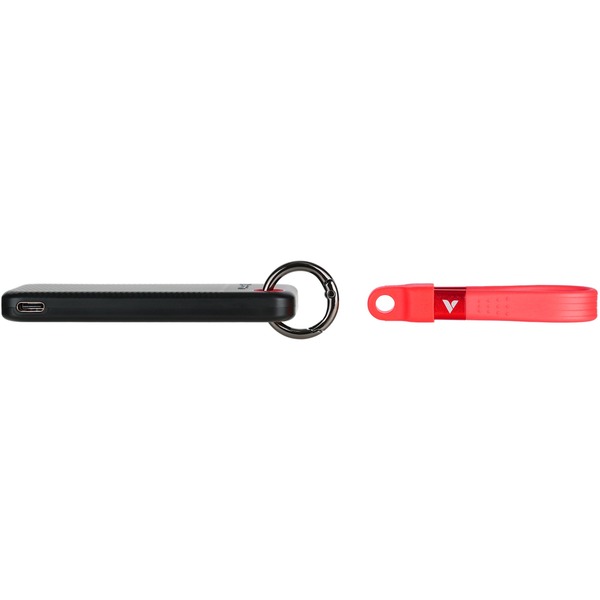Verbatim Pocket SSD 2 TB, Externe SSD (schwarz/rot, USB-C 3.2 Gen 2 (10 Gbit/s), mit Schlüsselring und Kabelhalter) - Bild 4