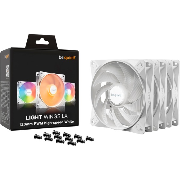 be quiet! Light Wings LX PWM high-speed 120 mm White Triple Pack, Gehäuselüfter - Bild 4