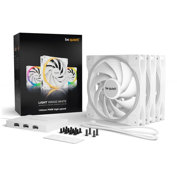 be quiet! Light Wings White 140mm PWM high-speed Triple Pack, Gehäuselüfter - Bild 5
