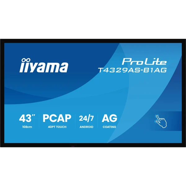 iiyama ProLite T4329AS-B1AG, LED-Monitor (108 cm (42.5 Zoll), schwarz (matt), UltraHD/4K, VA, Touchscreen, Android, USB-C) - Bild 2
