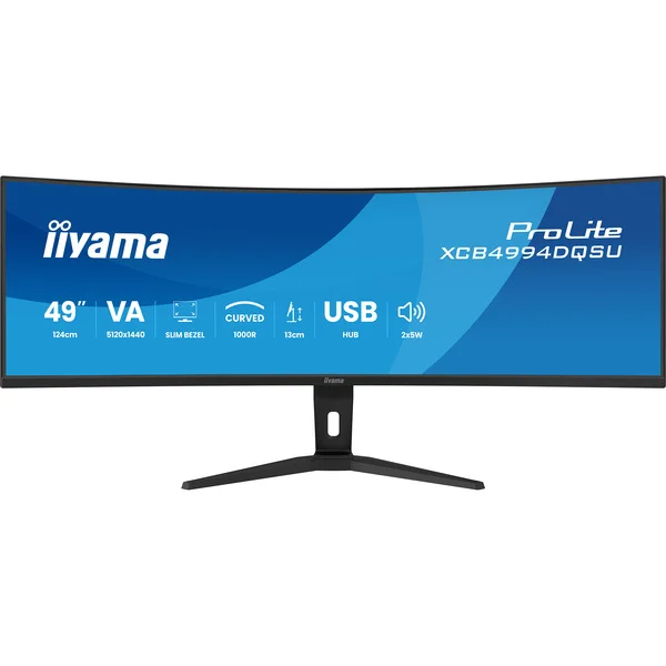 iiyama ProLite XCB4994DQSU-B1, LED-Monitor (124 cm (49 Zoll), schwarz (matt), DQHD, VA, Curved, HDMI, DP, USB-C, USB-Hub, 120Hz Panel) - Bild 2